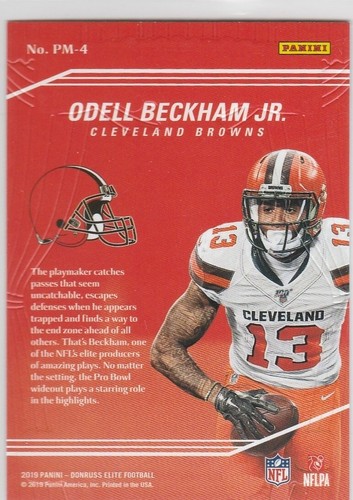 ODELL BECKHAM JR. 2019 Elite PLAYMAKERS EINSATZKARTE HOT Cleveland braun Trikot! - Bild 2 von 2