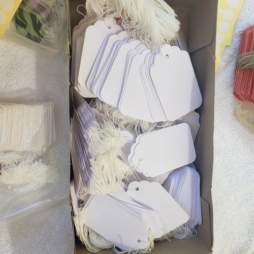 Lotes de etiquetas de precio de venta de garaje tamaño #5, cadena colgante de mercancía en blanco - Imagen 10 de 11