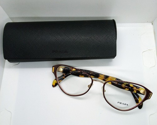 Marco y estuche de gafas para mujer PRADA NUEVO modelo VPR 58U burdeos/dorado - Imagen 11 de 14