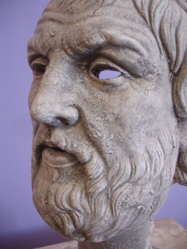 Homer Griechische Büste Skulptur Klassik Statue Antik Finish Gesicht Fragment - Bild 4 von 5