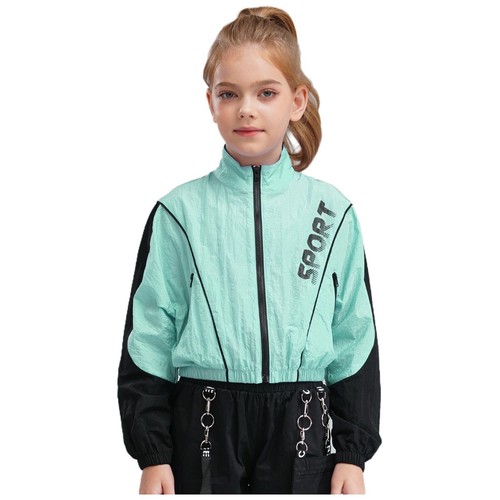 Girls Jacket Collar Undershirts Riding Sweatshirts Sports Activewear Zip Up - Picture 20 of 70