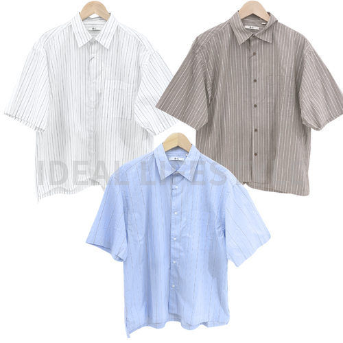 Camisa de gran tamaño UNIQLO:C Broadcloth S-4XL manga corta para hombre 477643/477648 nueva con etiquetas - Imagen 2 de 14