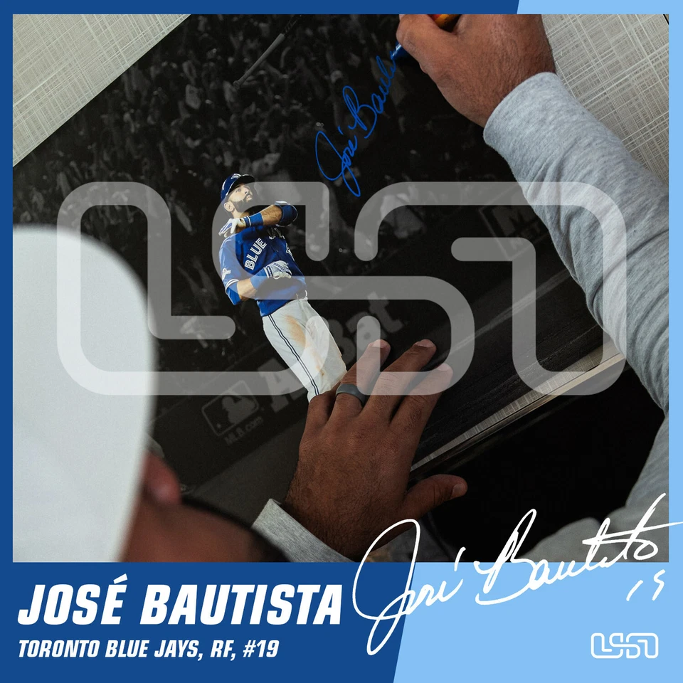 Jose Bautista Blue Jays Signed "The Bat Flip™" 16x20 Photograph USA SM JSA - Image 2 of 4