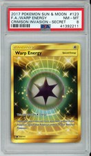 POKEMON CRIMSON INVASION WARP ENERGY #123 SECRET RARE PSA 8 NM-MT #41392211