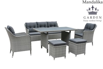 Mandalika Polyrattan Lounge Set Davos Sitzgruppe ...