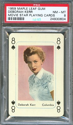1959 Maple Leaf Gum Playing Card DEBORAH KERR The King and I Actress PSA 8