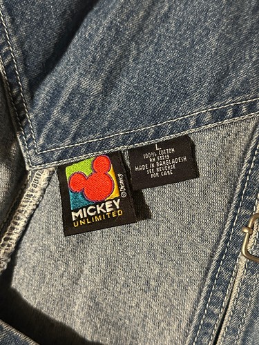 Vintage Disney Overalls Painter Mickey Mouse Unlimited Embroidery Large Denim - 第 5/8 張圖片