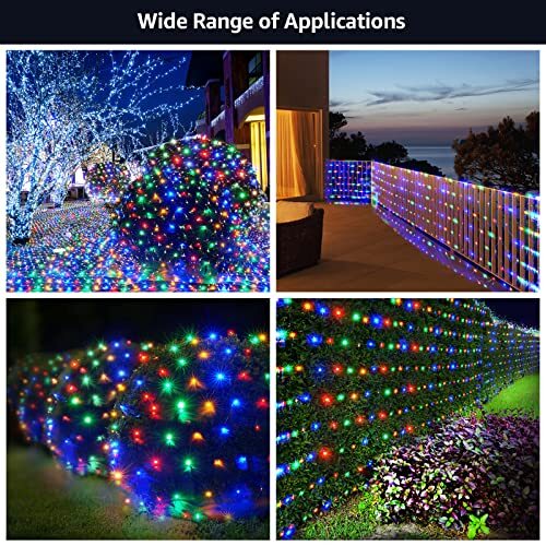 Weihnachtsbeleuchtung 200 LED 8,2 Fuß x 4,9 Fuß Mehrfarbig Außen 200 LED Mehrfarbig - Bild 3 von 7