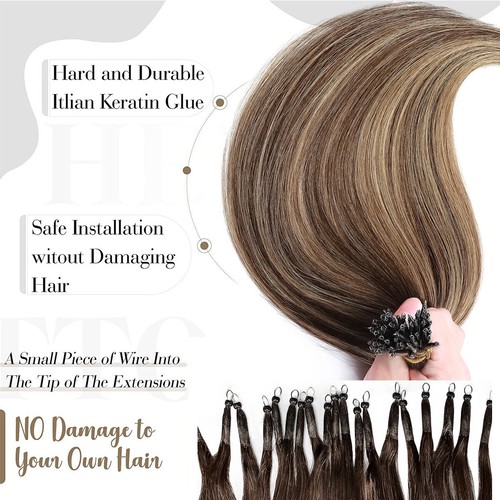 CLEARANCE Nano Ring Tip 100% Remy Human Hair Extensions Micro Loop Bead Straight - Picture 12 of 43