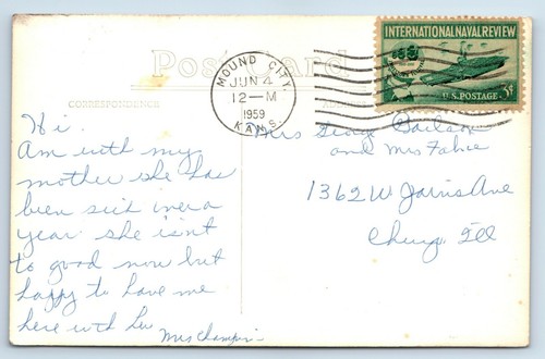 Vintage RPPC Postcard Armory Pleasanton Kansas KS National Guard Real Photo 1959 - Picture 2 of 2