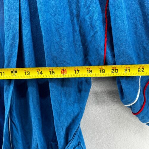 Vintage Christian Dior Monsieur Men's Blue White Striped Robe One Size Pockets - Picture 9 of 13