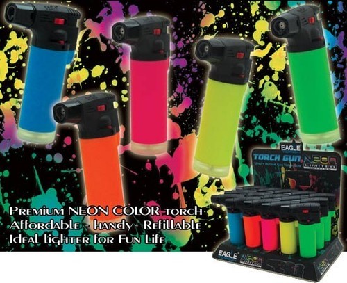Eagle Jet Torch Adjustable  Windproof Butane Refillable Lighter Lot of 15 NEON - Bild 2 von 2