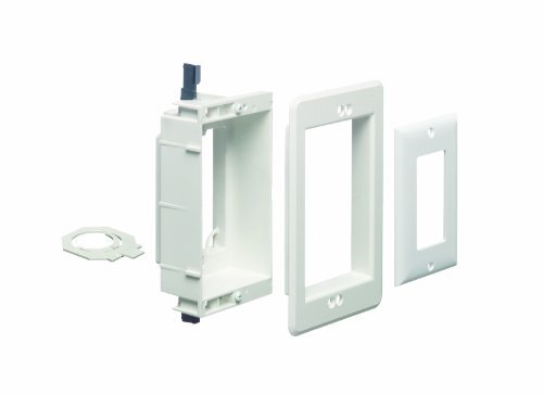 Arlington LVU1W-1 Recessed Low Voltage Bracket, Paintable Plate, 1-Gang, White - Picture 1 of 1