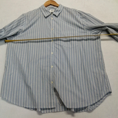 Camisa GAP Clásica Para Hombre XXL Manga Larga Azul y Blanco Rayas Abotonadas Algodón - Imagen 7 de 10