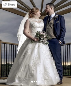 Ronald Joyce Robyn Ivory Designer Wedding Dress Uk 18 Street Dress Uk 14 Bride Ebay