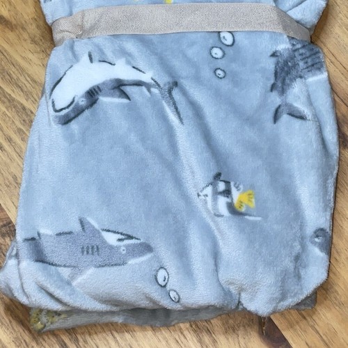 Adirondack Baby My Cozy Baby Blanket 30 x 40 inches Plush Gray Sharks Soft Comfy - Picture 5 of 8