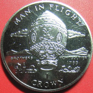 1995-ISLE-OF-MAN-1-CROWN-034-MONTGOLFIER-BROTHERS-034-BALLOON-1783-CU-NI-no-silver