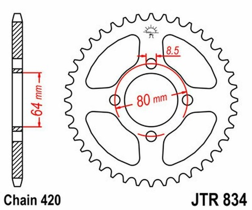 Yamaha PW80 91-11 JT and DID 420 15/32 Chain and Sprocket Kit - Picture 4 of 5