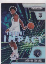 Panini NBA Prizm 2020-21 No 1 Anthony Edwards Rookie Instant Impact Silver Prizm