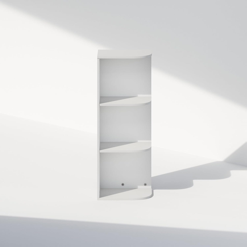 Furinno Reed 3-Tier Space Saving Corner Storage Display Shelf, White - Picture 5 of 12