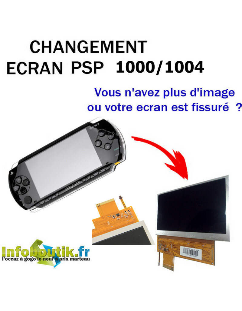 Ecran LCD de remplacement pour Sony PSP FAT 1000/1004