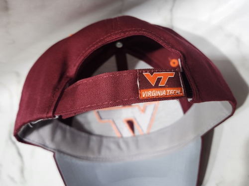 Virginia Tech Hokies Embroidered Strapback Hook & Loop Hat Captivating Headgear - Picture 7 of 10