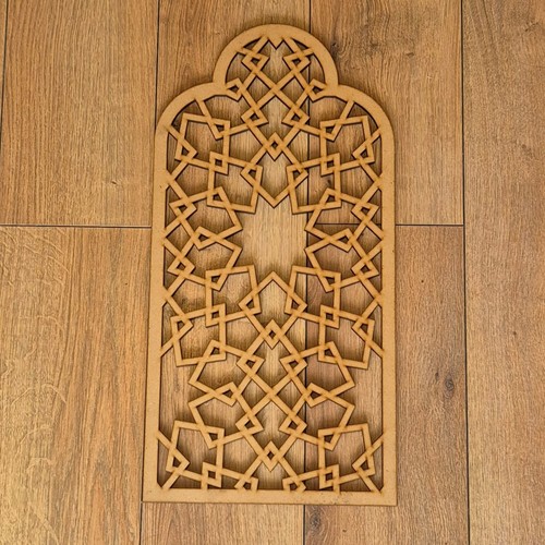 Moroccan Arabic Decorative Laser Cut Trefoil Arch Screen Wall Sculpture Panel 03 - Picture 9 of 11