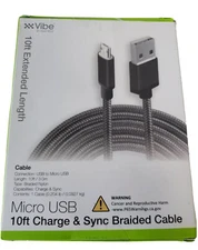 Vibe 10ft Micro USB Charge & Sync Braided Cable