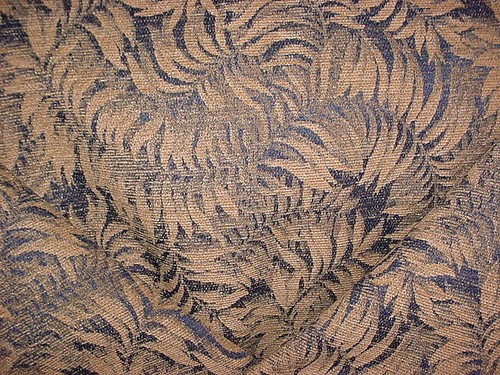17Y KRAVET 19340 BALTIC BLUE GOLEDN WHEAT FLORAL CHENILLE UPHOLSTERY FABRIC - Picture 2 of 4