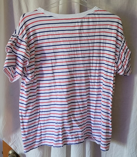 Women's Crown & Ivy Plus Size 2X Pullover Shirt Red White and Blue Stripes - Picture 4 of 4