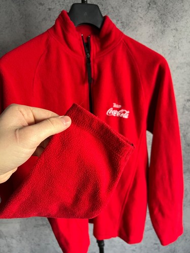Coca Cola Team Fleece 1/4 Zip Sweatshirt Jacket Red men’s size M Long sleeve - Picture 11 of 19