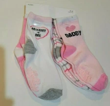 Toddler Girls Capelli Brand 6 pack socks Mommy + Me Heart Daddy Size 2T-4T