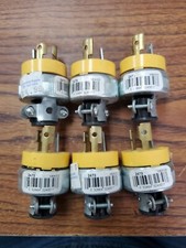 (6-PCS) Cooper 2473-BOX Plug 15A 125V 2P3W Locking Vinyl/Armored Yellow (TA13MS)