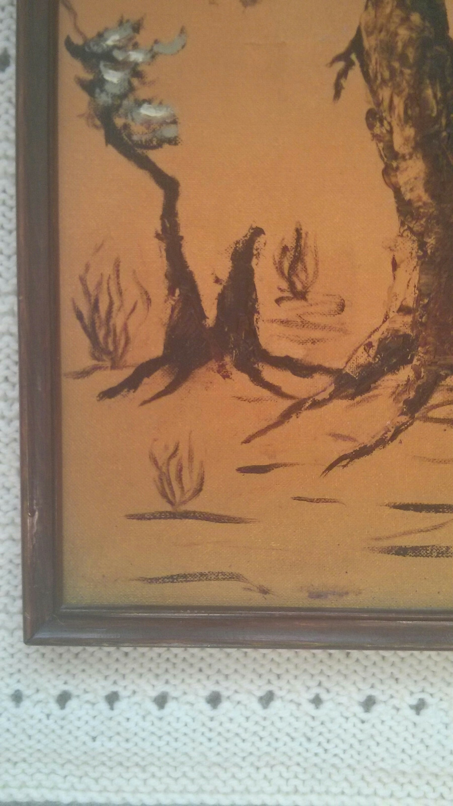 Original Impressionist Painting Oil on Cardboard by J.Pritchard, 13"x25"