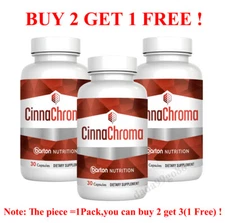 3Pack Barton Nutrition CinnaChroma Advanced Blood Sugar Support 30 Caps 