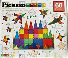 PicassoTiles 60 Piece Set Magnet Building Tiles