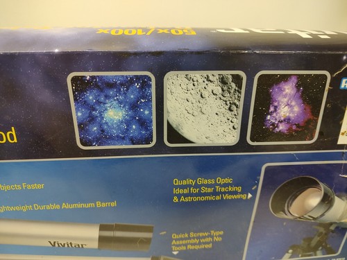 Vivitar 50x/100x Refractor Telescope With Tripod Lens Cap 50x 100x Lens - Picture 5 of 9