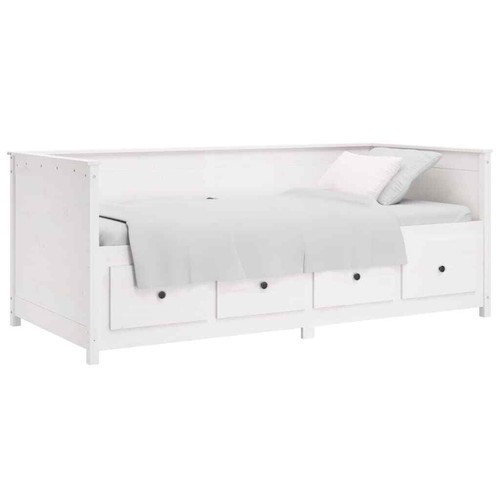 NNEVL Day Bed White 80x200 cm Solid Wood Pine - Picture 3 of 11
