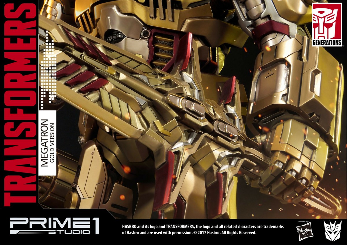 トランスフォーマー　メガトロン　ゴールドバージョン PRIME 1 Transformers G1 Megatron GOLD Version Statue Figure PMTF