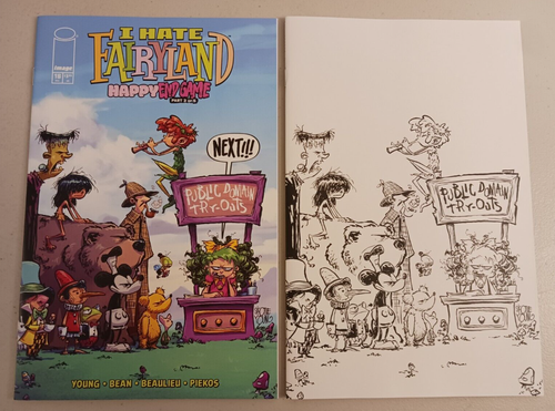 I Hate Fairyland #18 (lote de 2 variantes de incentivo 1:25 y 1:10 Skottie Young) casi nuevo - Imagen 1 de 5