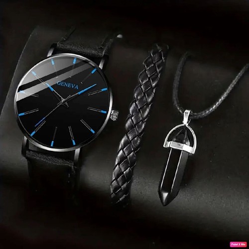 Fashion 3p Watches, Bracelets, and Necklaces Set - Perfect Gift for Any Occasion - Picture 6 of 12