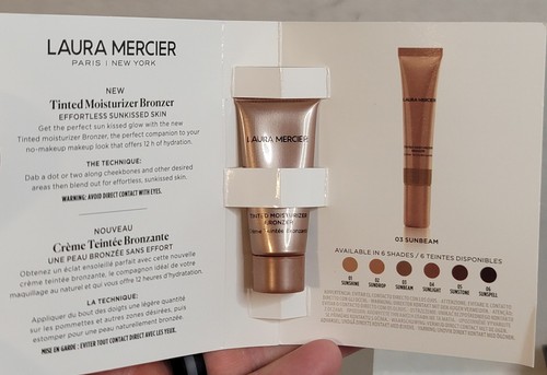 3x Laura Mercier Tinted Moisturizer Bronzer 03 SUNBEAM 3mL / 0.10 Oz SAMPLE - Picture 4 of 4