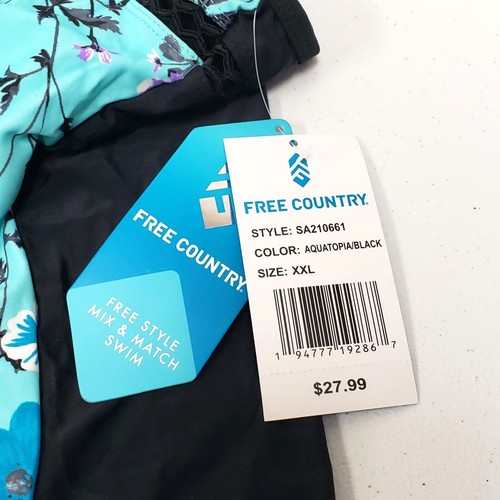Free Country Womens Floral Swim Top Tankini Size XXL 18 - Picture 4 of 11