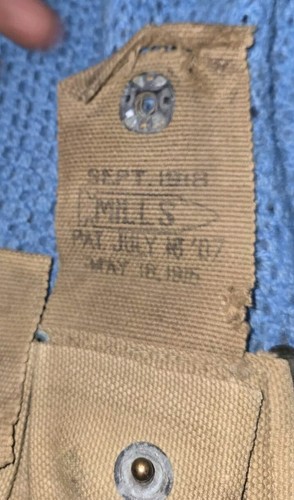 Mills WWI US Army M1910 10 Cartridge AMMO BELT 1916 Co A 1st Mp Battalion Mst - Picture 8 of 13
