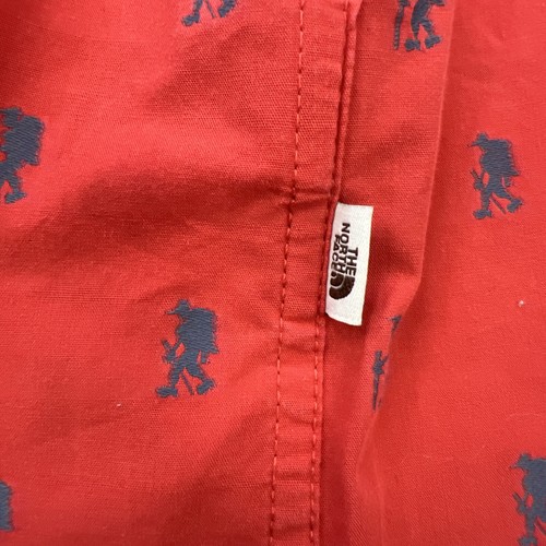 North Face Camp Shirt Herren XXL rot Wander Print Outdoor Wandern Gorpcore Urlaub - Bild 3 von 11