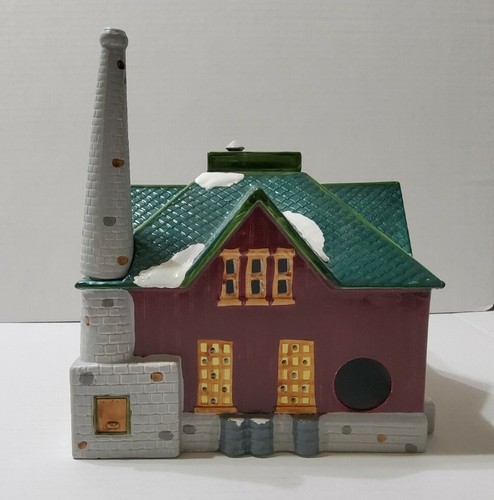 Department 56 Snow Village 1987 Snow Village Factory 5013-0 iluminado funcionando - Imagen 3 de 8
