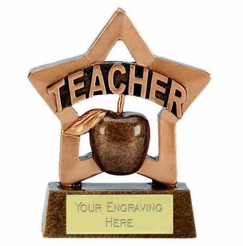 Personalised TEACHER Thank You Trophy mini star. *Free Engraving* Home School - Afbeelding 1 van 1