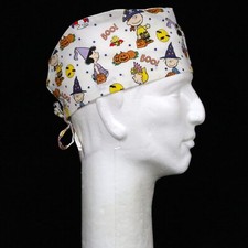 Peanuts Gang Friends Halloween all over theme scrub hat