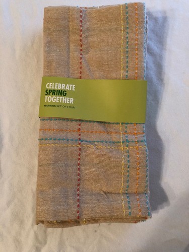 Celebrate Spring Together Set of 4 Pic Stitch Cloth Napkins - Picture 2 of 2