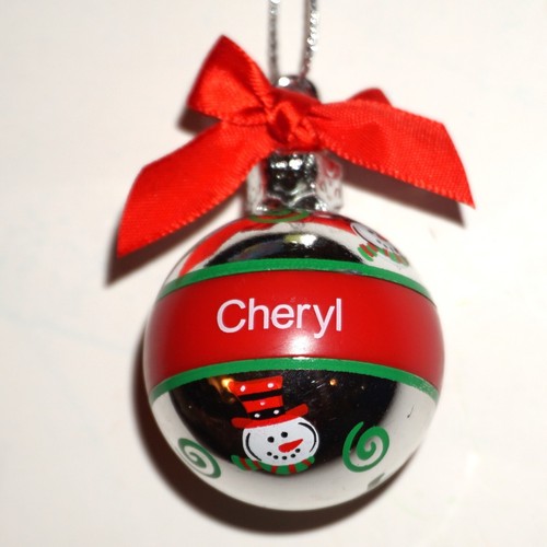 Fröhlicher Schneemann Weihnachtsschmuck Ganz Kugel Silber vorgedruckt Namen Auswahl KLEIN - Bild 43 von 191